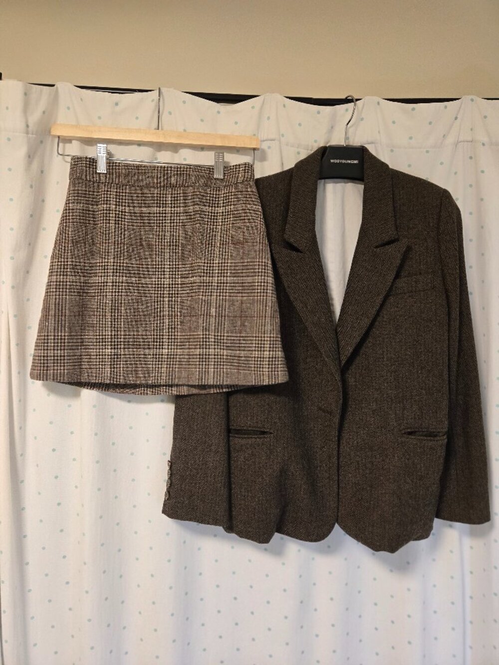 Jacket skirt set korean style